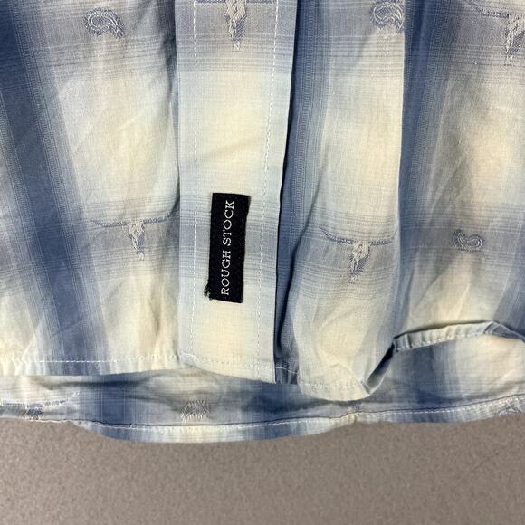 Rough Stock Panhandle Slim Western Shirt Mens XL Snap Button Sawtooth Longhorn - Picture 6 of 16